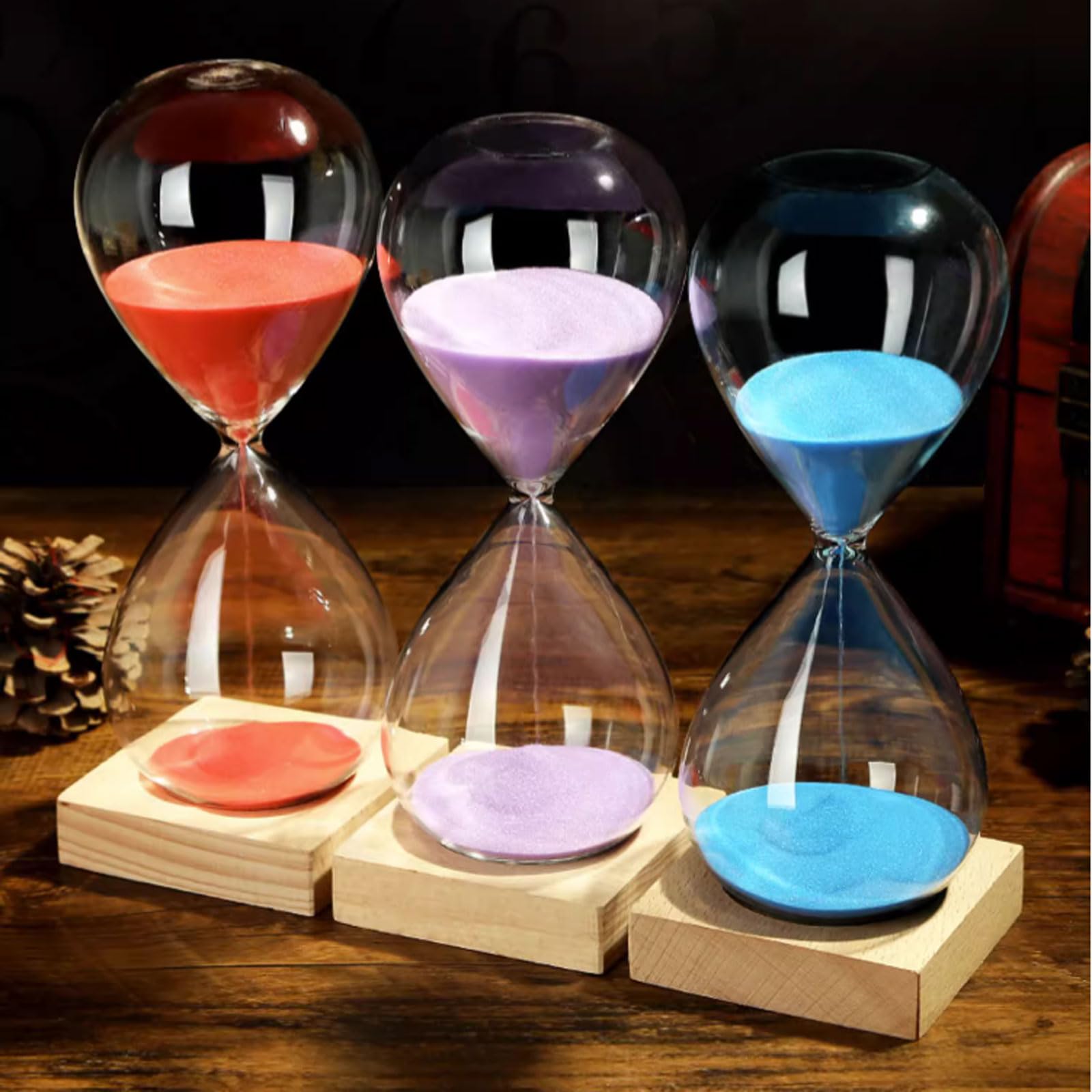 Sanduhr Glas Timer,GroßE Sanduhr 60 Minuten,Regenbogen Glas Deko Sanduhren,Gestion Du Temps,Ornement Sand Timer,Home Decor Spielzeug,FüR Kinder Schule,Home,BüRos Zeitmanagement