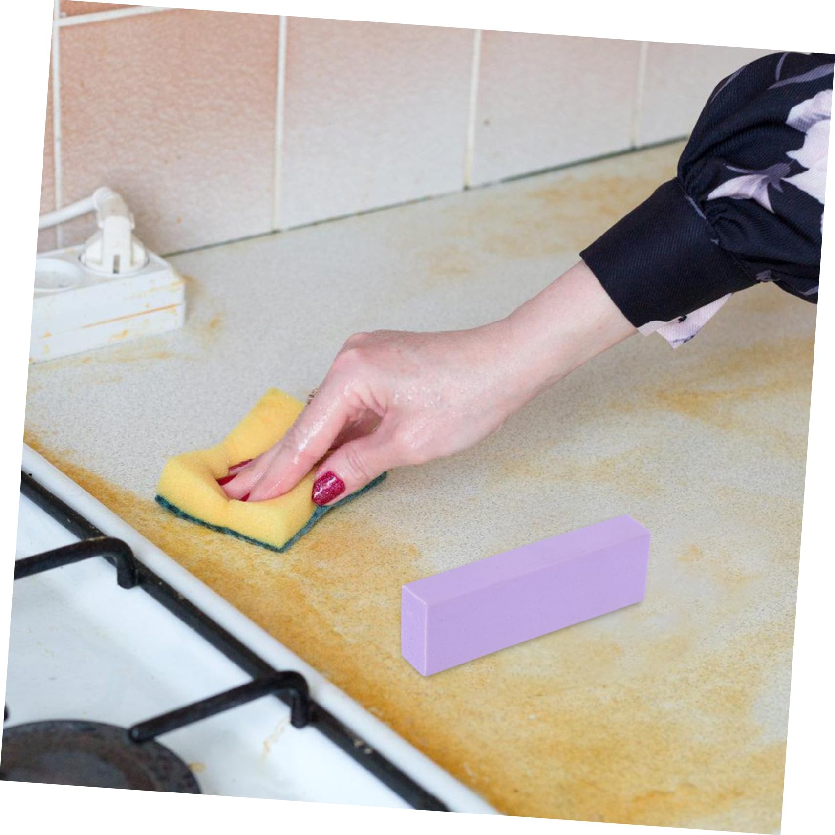 KOMBIUDA Rubber Cleaning Stone for Removing Hard Water Stains Kitchen Sink and Bathroom Cleaner Compact Limescale Abrasive Tool