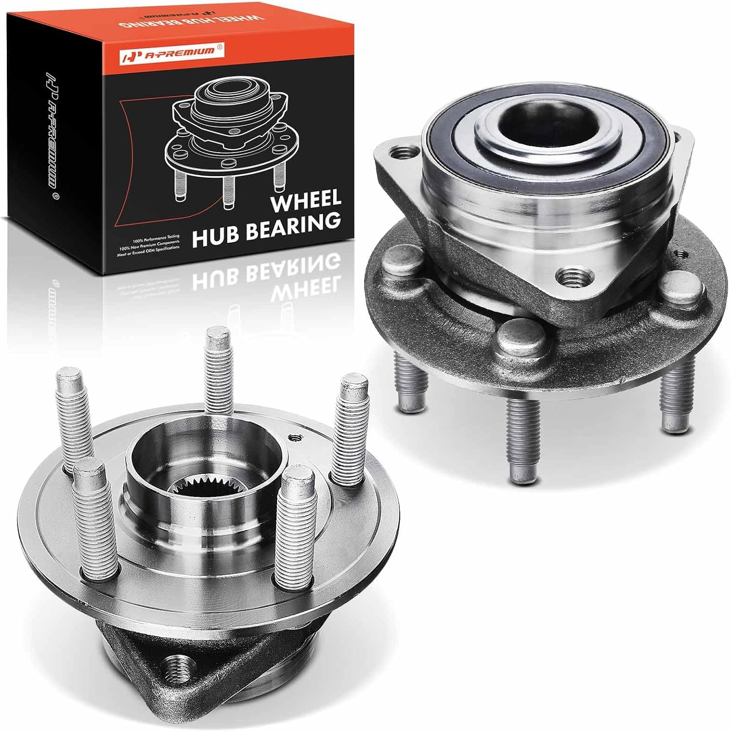 A-Premium 2 x Front Wheel Bearing and Hub Assembly with 5-Lug Compatible with Chevrolet Bolt EV 2017-2018, Volt 2016-2019