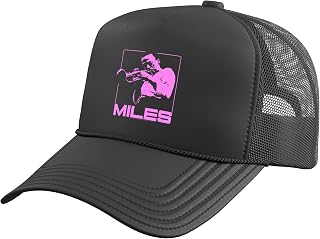 Miles Davis Jazz Music Pink Square Trucker Hat with Adjustable Mesh Back