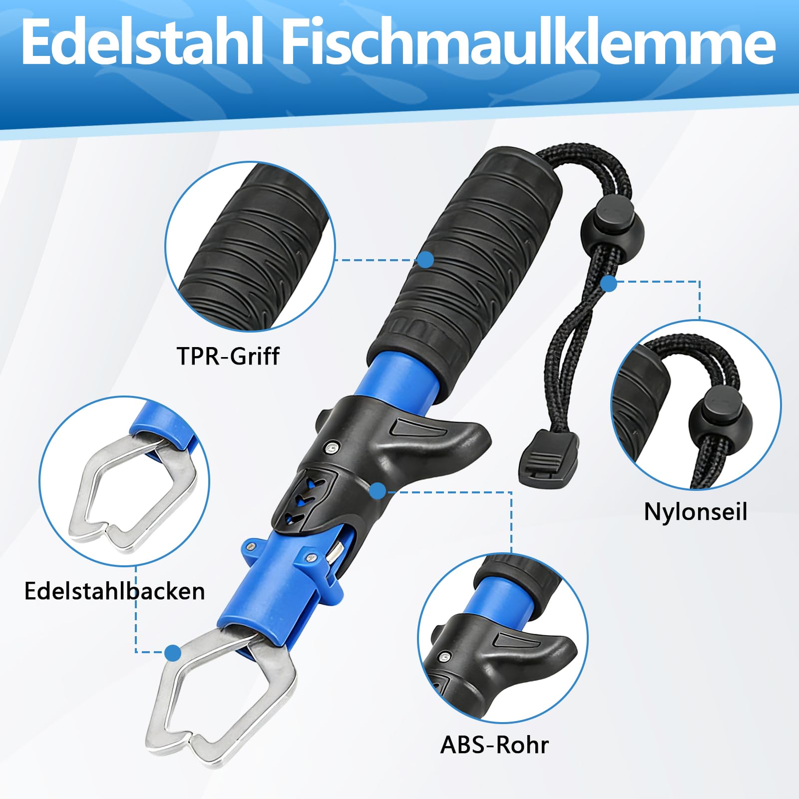 Angelzubehör Set mit Angelbox,Angelzange,Angelmesser,Fischgreifer und Hakenlöser,6 Sets Multifunktionale Angel Werkzeug Set für Süß & Salzwasserangeln,Perfektes Angeln Zubehör für Anfänger & Profis