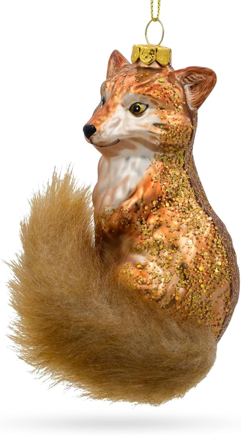 Wild Fox Blown Glass Christmas Ornament - Image 8