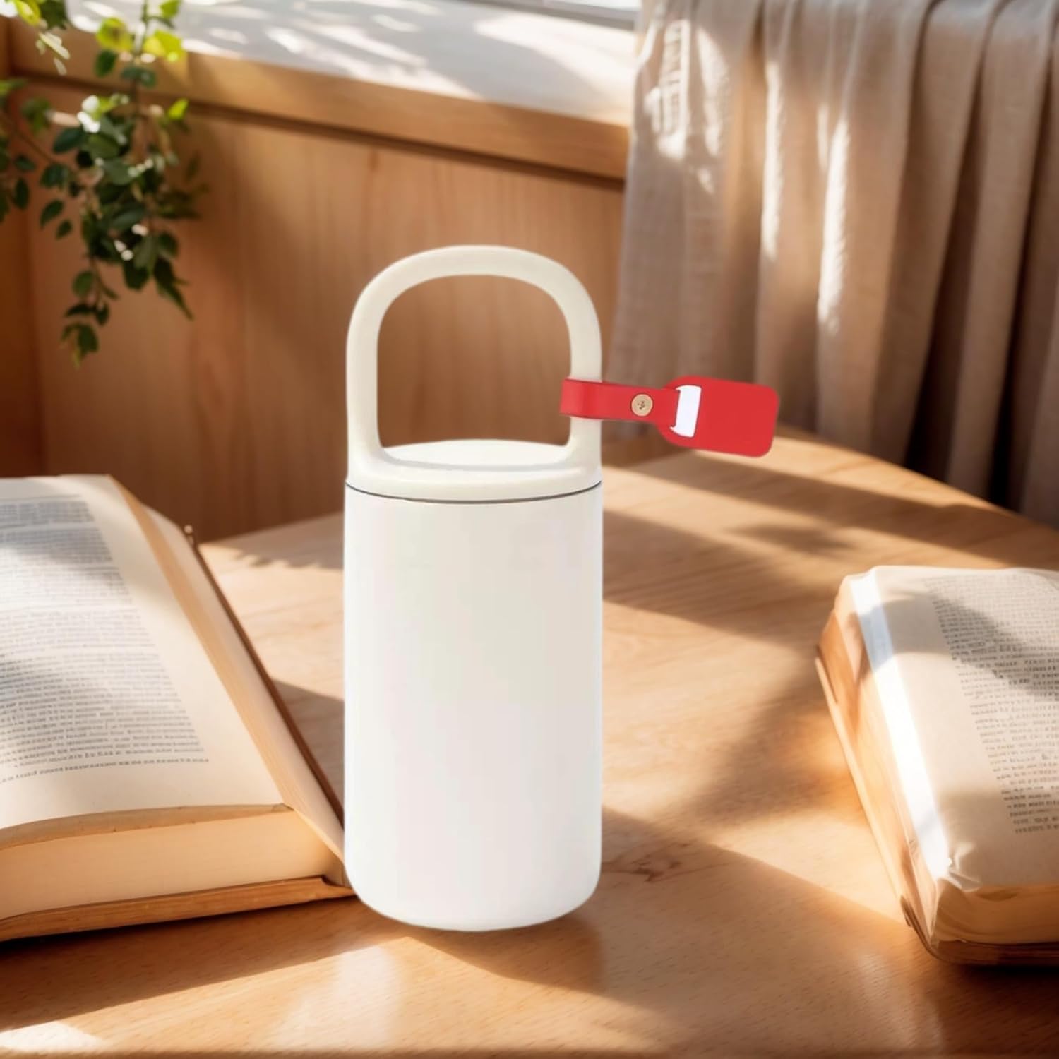 14 Oz Coffee Cups, Insulated Coffee Cup With Handle, Travel Camping Cup, Portable Stainless Steel Coffee Cups, Reusable With Non-Slip Rubber Sleeve For Travel, Office, School, Camping - Image 3