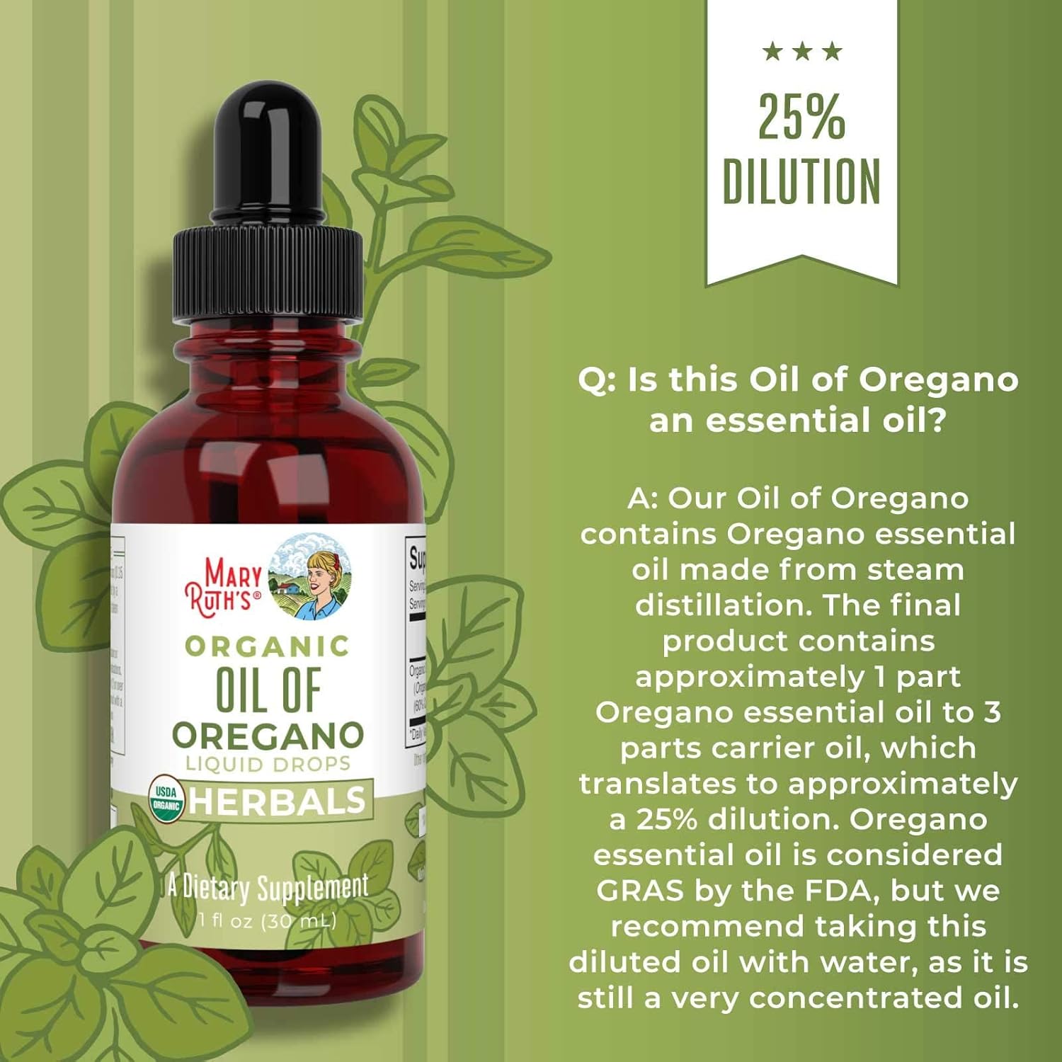 Oregano Oil Drops & Liquid Chlorophyll Drops Bundle by MaryRuth’s | Immune Support | Gut Health | Energy Supplement for Men and Women. : Health & Household