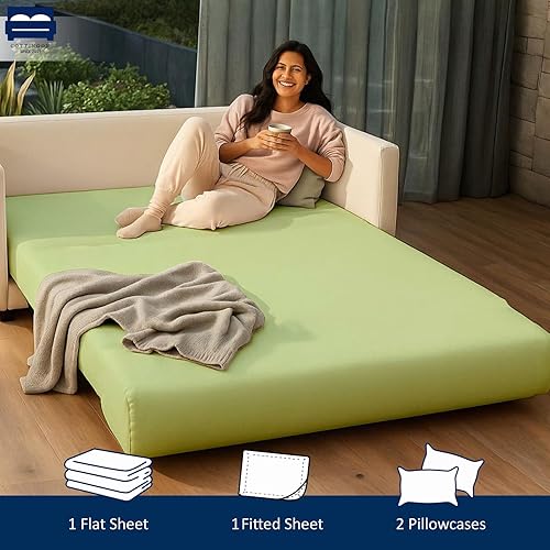 Miniatura 30 de Juego de sábanas para sofá cama – Juego de 4 piezas – Sábanas para sofá cama – Sábanas para sofá cama – Sábanas de sofá 100% microfibra cepillada