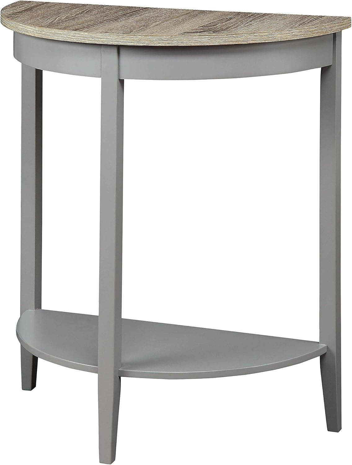 Amazon.com: Grey Oak Finish Semi Circle Demilune Table for Small ...