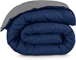 Bare Home Reversible Comforter - Queen Size - Goose Down Alternative - Ultra-Soft - Premium 1800 Series - Hypoallergenic - All Season Breathable Warmth (Queen, Black/Grey)