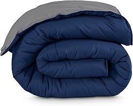 Bare Home Comforter - Twin/Twin Extra Long - Reversible Colors - Goose Down Alternative - Ultra-Soft - Premium 1800 Series - All Season Warmth - Bedding Comforter (Twin/Twin XL, Dark Blue/Grey)
