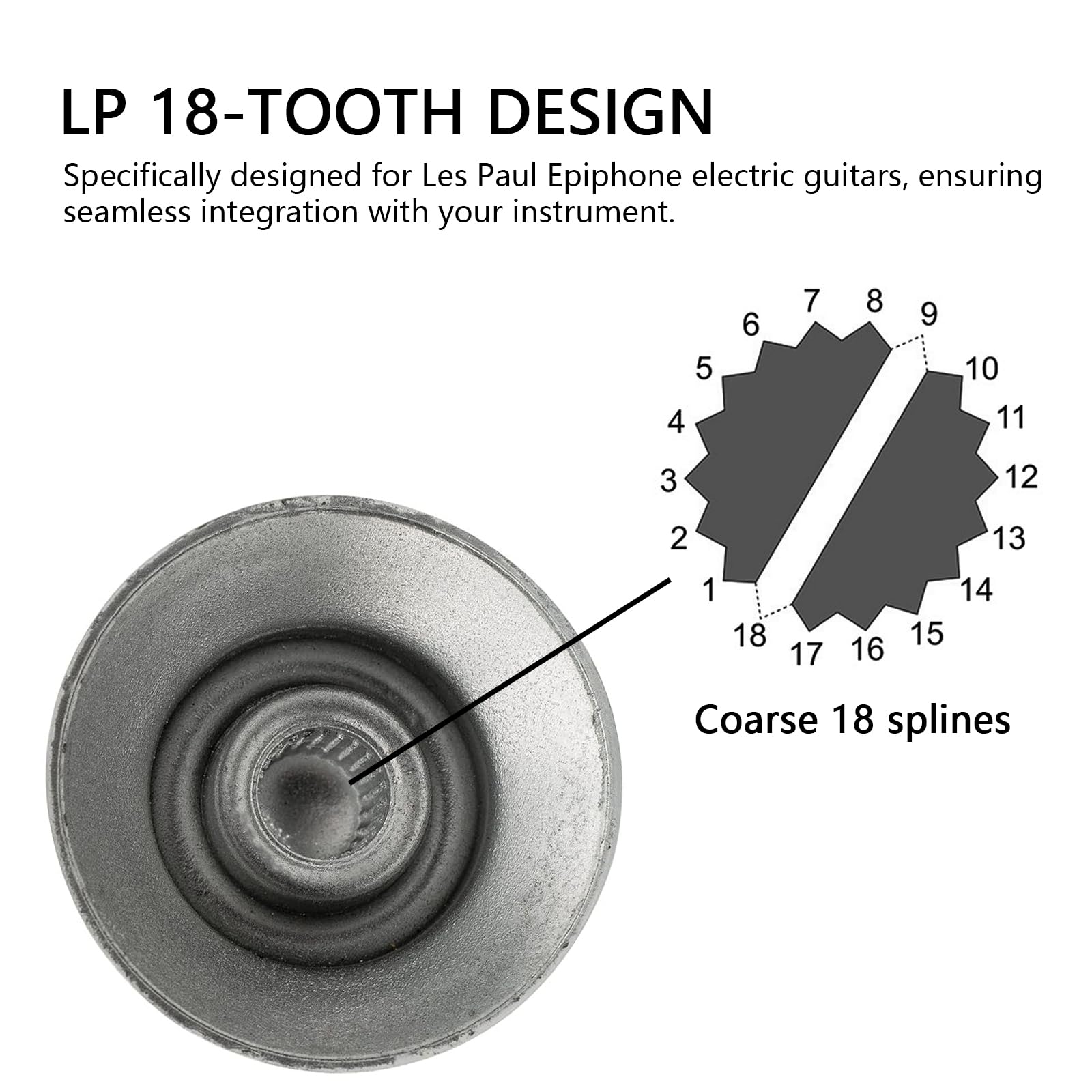 Musiin Electric Guitar LP Style Top Hat Volume Tone Control Knob Compatible with Les Paul Epiphone Parts Replacement (Gainsboro) - Image 4