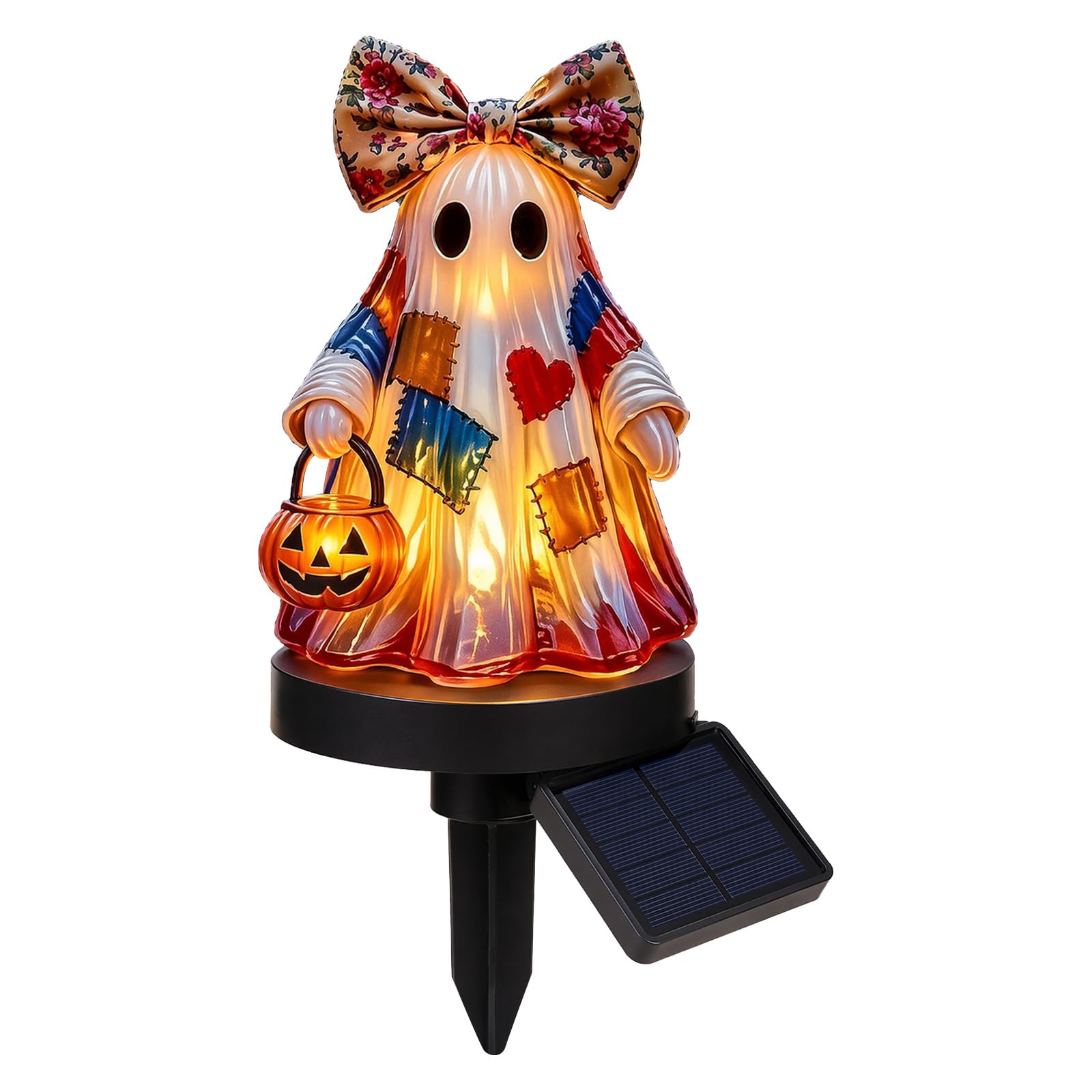 Halloween Garden Stake with Pumpkin Lantern Waterproof for Mantel Shelf