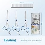 GLADOG Professional Grooming Scissors for Dogs with Safety Round Tips, 4 in 1 Dog Grooming Scissors Set, Sharp and Durable Pet Grooming Shears for Dogs and Cats