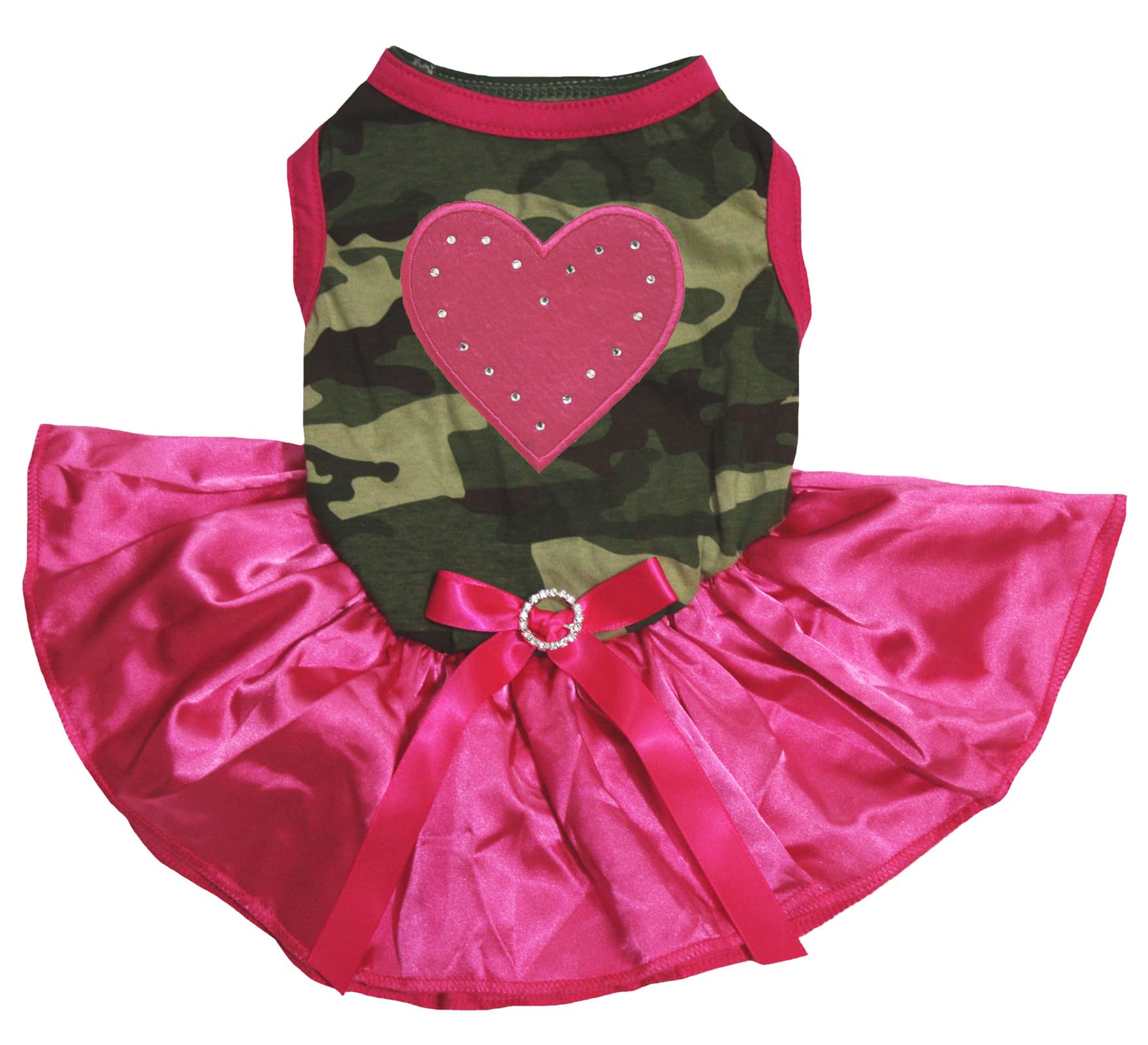Robe pour chien au motif cœur camouflage rose vif taille XXL