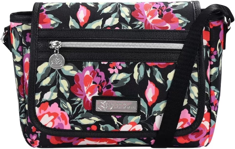 Lily Bloom Romantic Rose Blossom Women Julia Crossbody Bag Purse Handbag Tote Bag, Shoulder Bag (Romantic Rose Blossom)