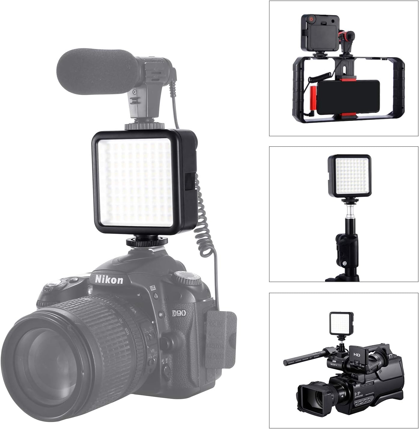 LED Video Light, Emiral Ultra Bright 81 LED Panel High Power Portable Camera Light for Canon, Nikon, Sony, Digital DSLR Cameras