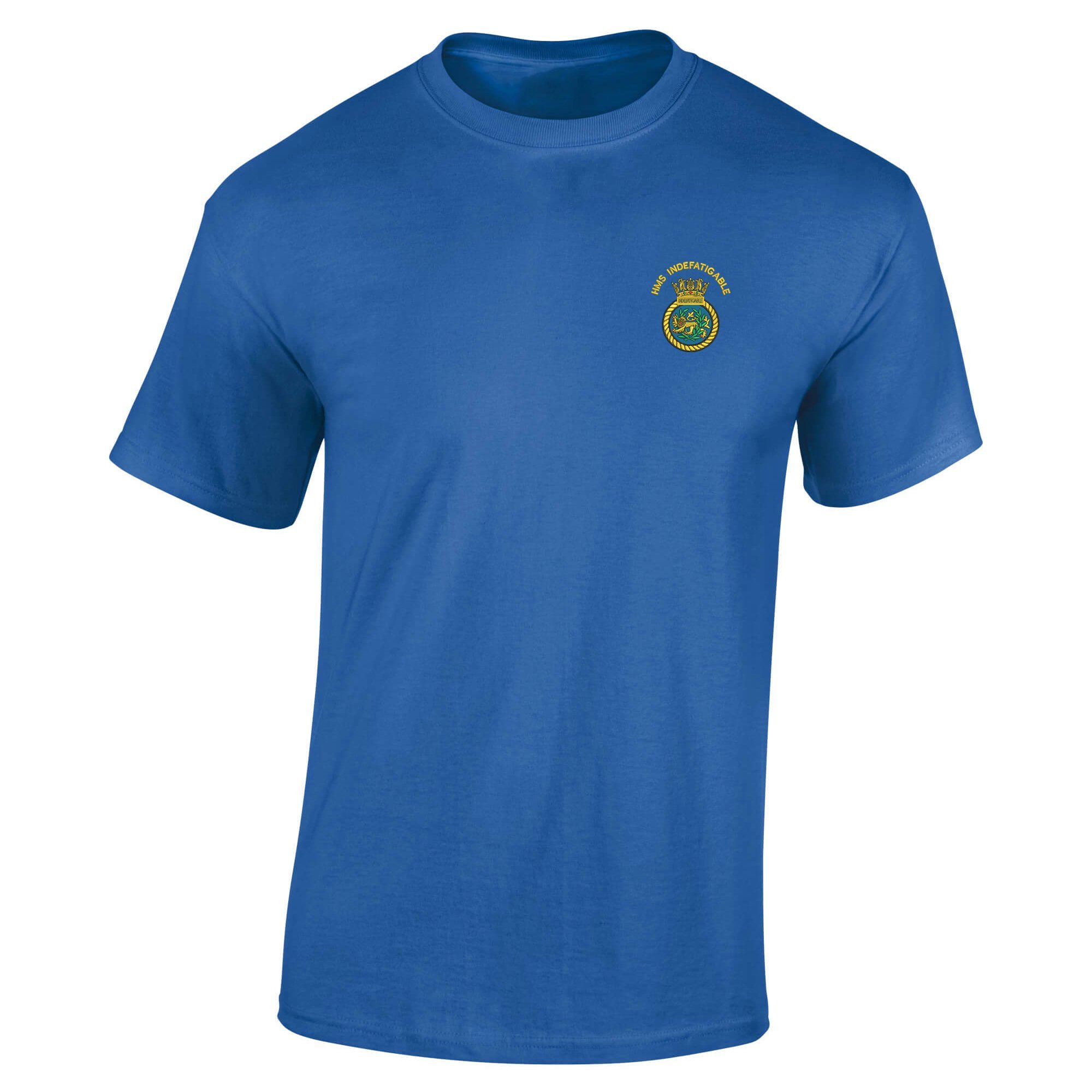 Pineapple Joe's Men's Royal Blue Hms Indefatigable Embroidered T-Shirt - Large