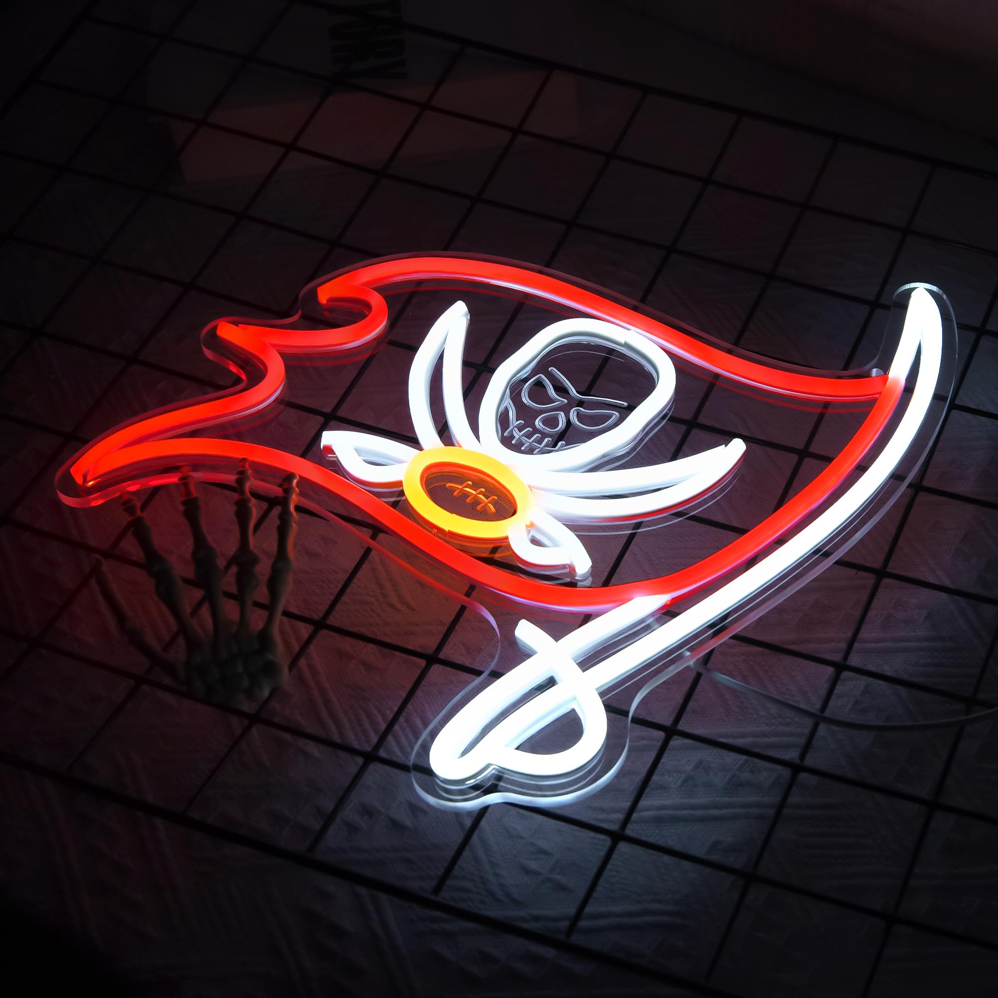 Insegna al neon per decorazione da parete con logo della squadra di calcio, luce al neon sportiva a LED, decorazione per uomo, camera da letto dei ragazzi, club, feste, regali per uomini, ragazzi e