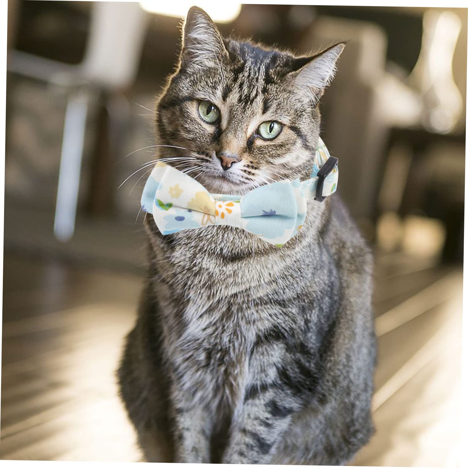 Mipcase 8pièces Collier pour Chat Ajustable De Colliers Décoratifs Floral avec Nœud Et Clochette Accessoire pour Animaux De Compagnie Confortable Et Sécure