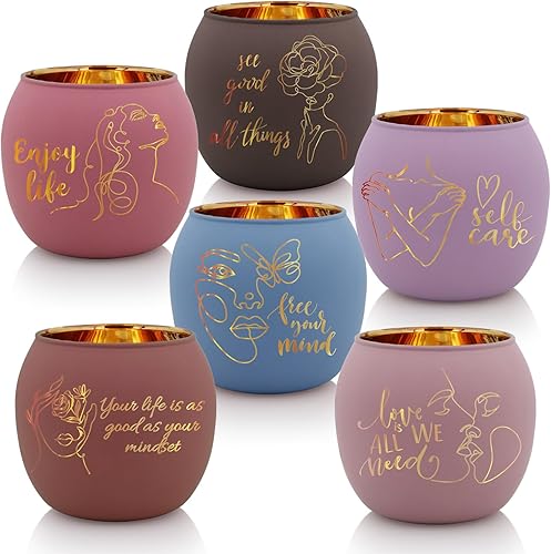 SHMILMH Portavelas votivas rosas, portavelas esmeriladas con cuerpo y cara humanos, tarro para hacer velas para decoración de mesa de fiesta de té