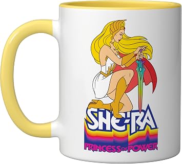 Masters of the Universe She-Ra & Sword Ceramic Mug, Yellow/White