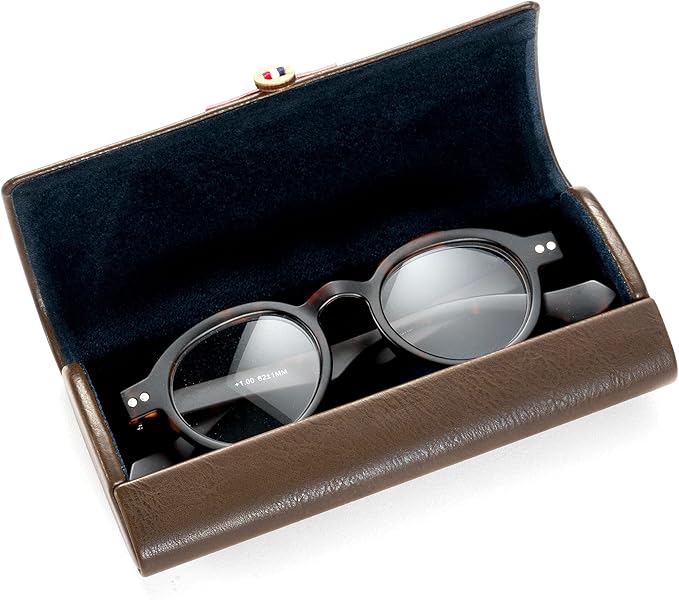 FEFI Étui à Lunettes Rigide Bicolore Aspect Cuir