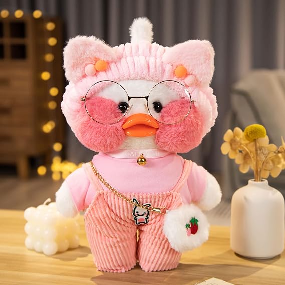 LALAFANFAN Duck Clothes Sets, 15 Pcs Kawaii Accessories for Cute Plushies, Cute Stuffed Animal Glasses and Clothing
