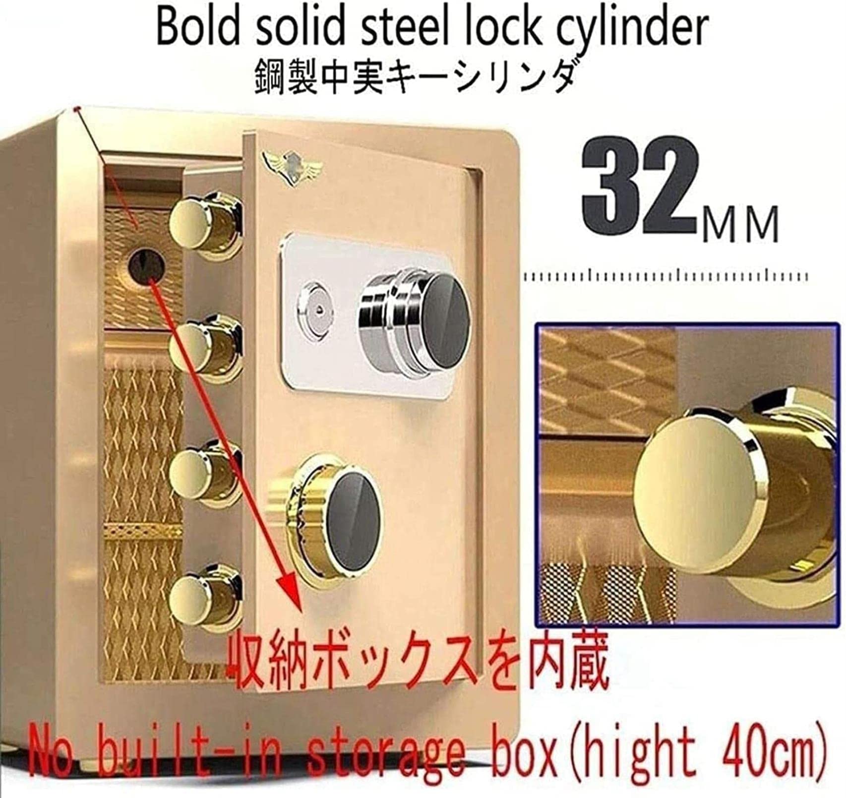RLKHXBS Fireproof Waterproof Safe Safes BoxesSafes & Boxes, Money with Key Lock Household Steel Cabinet Mechanical Password ge Box for Home Office Cash Use