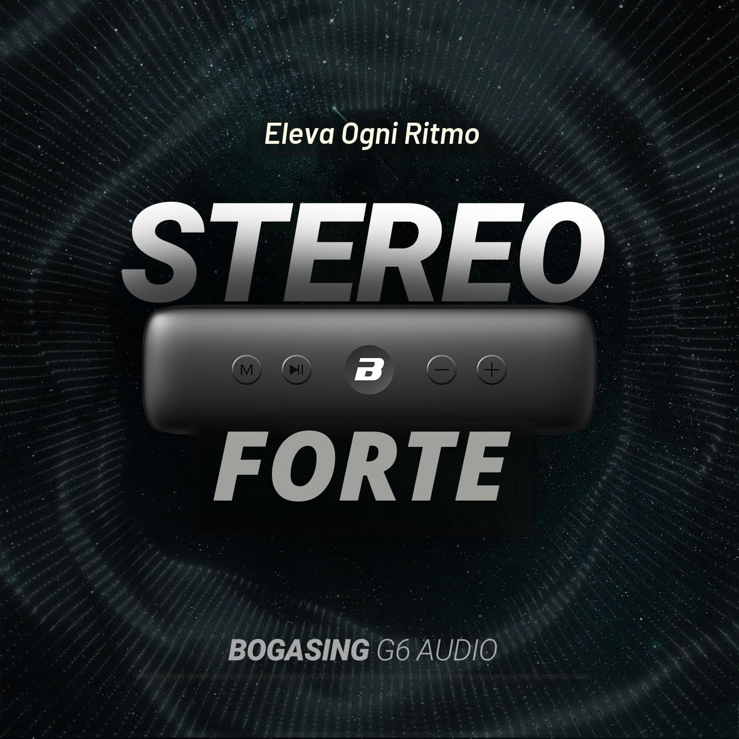 BOGASING G6 Cassa Bluetooth Potente, Speaker Bluetooth Portatile con suono stereo da 30W, 35H di Autonomia, EQ, IPX6 Waterproof, USB, TF, AUX, Altoparlante Wireless con Microfono per Esterni (Nero)