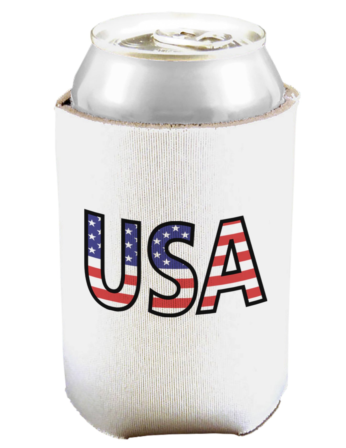 American Flag USA Can and Bottle Insulator Cooler - White 2 PACK