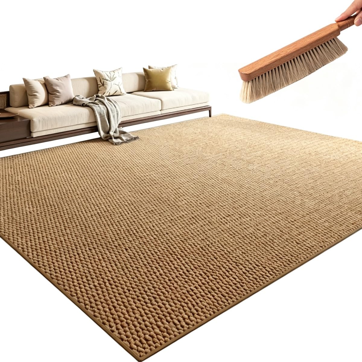 Tapis en Imitation Sisal, Tapis de Sol, Grand Tapi pour Le Salon