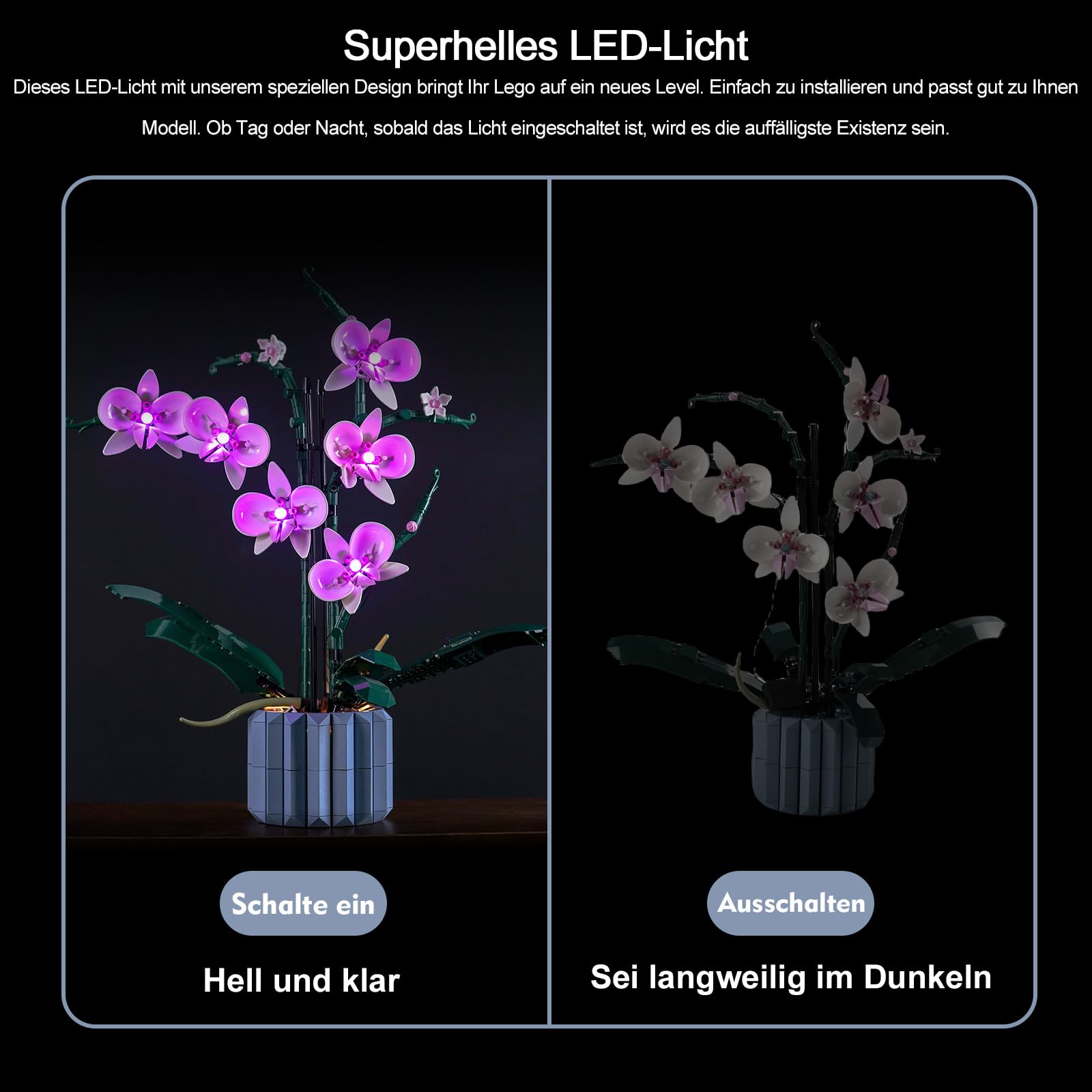 Set di luci LED compatibile con Lego Orchid (solo luci, nessun blocco di costruzione), Kit di luce compatibile con Lego 10311 Orchid Botanical Collection Set