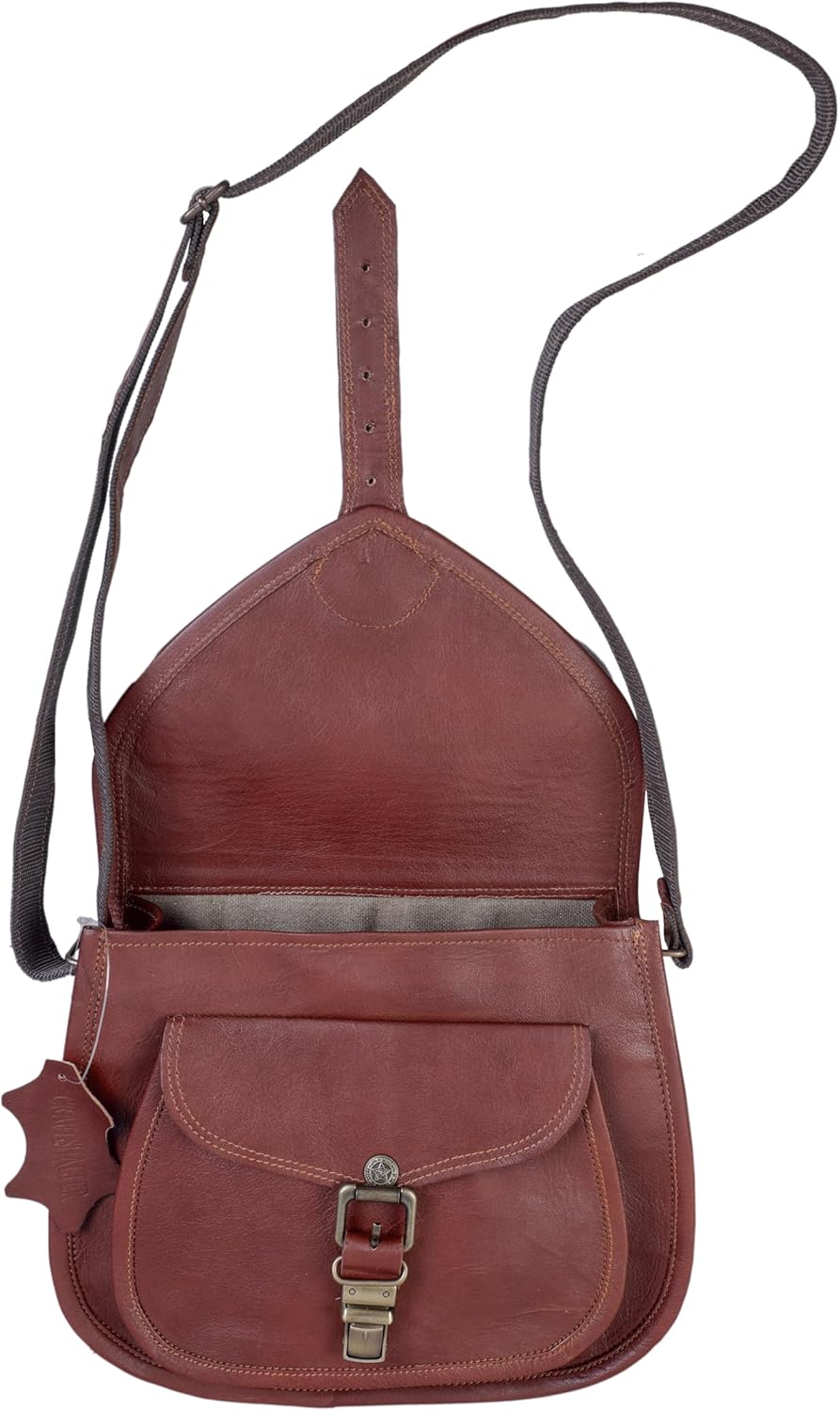 Premium Leather Vintage Crossbody Satchel Bag, Brown Handcrafted Purse, Adjustable Strap, Leather Woman Purses And Lightweight Travel Purse - Image 5