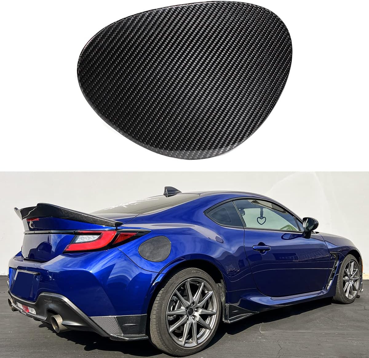 Real Carbon Fiber Direct Add-On Gas Fuel Door Cover Cap Compatible with 2022-2023 Subaru BRZ Toyota GR86