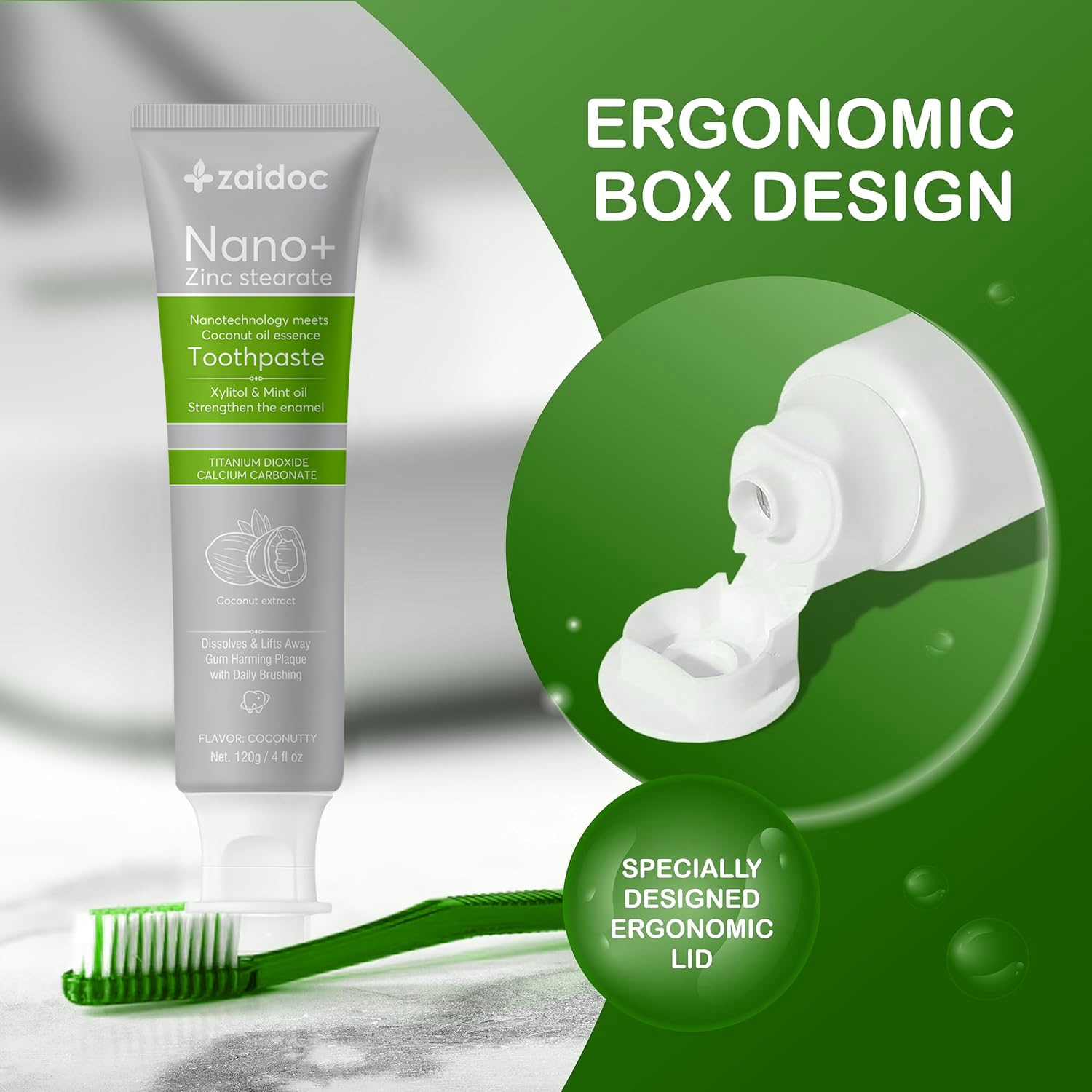 Amazon.com : ZAIDOC 2-Pack Coconut Mint Oil Toothpaste, Refreshing