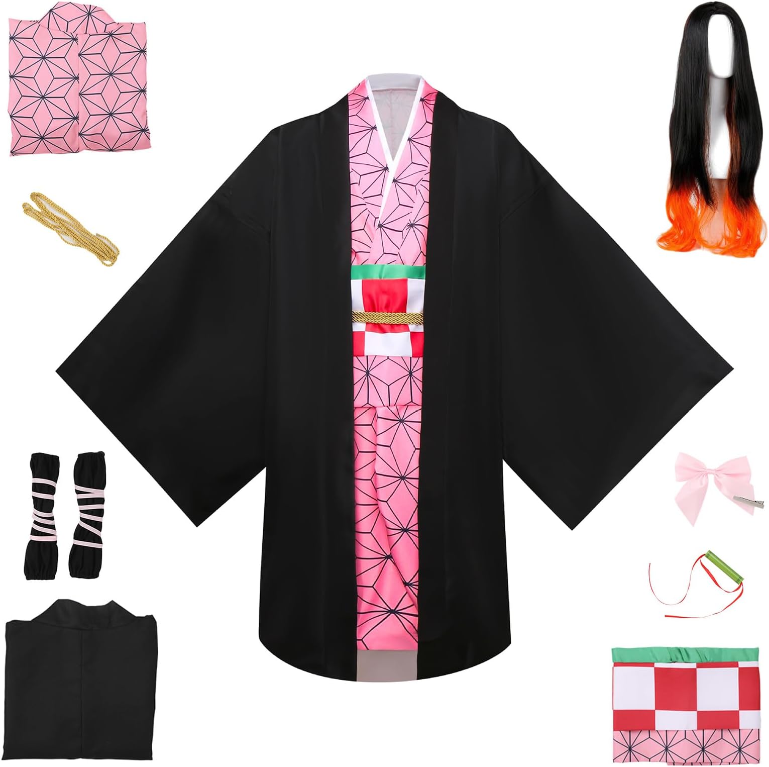 Anime Cosplay Costume Outfit Dress Suit Full Set with Hairwear and Mouthpiece two style Women with Wig