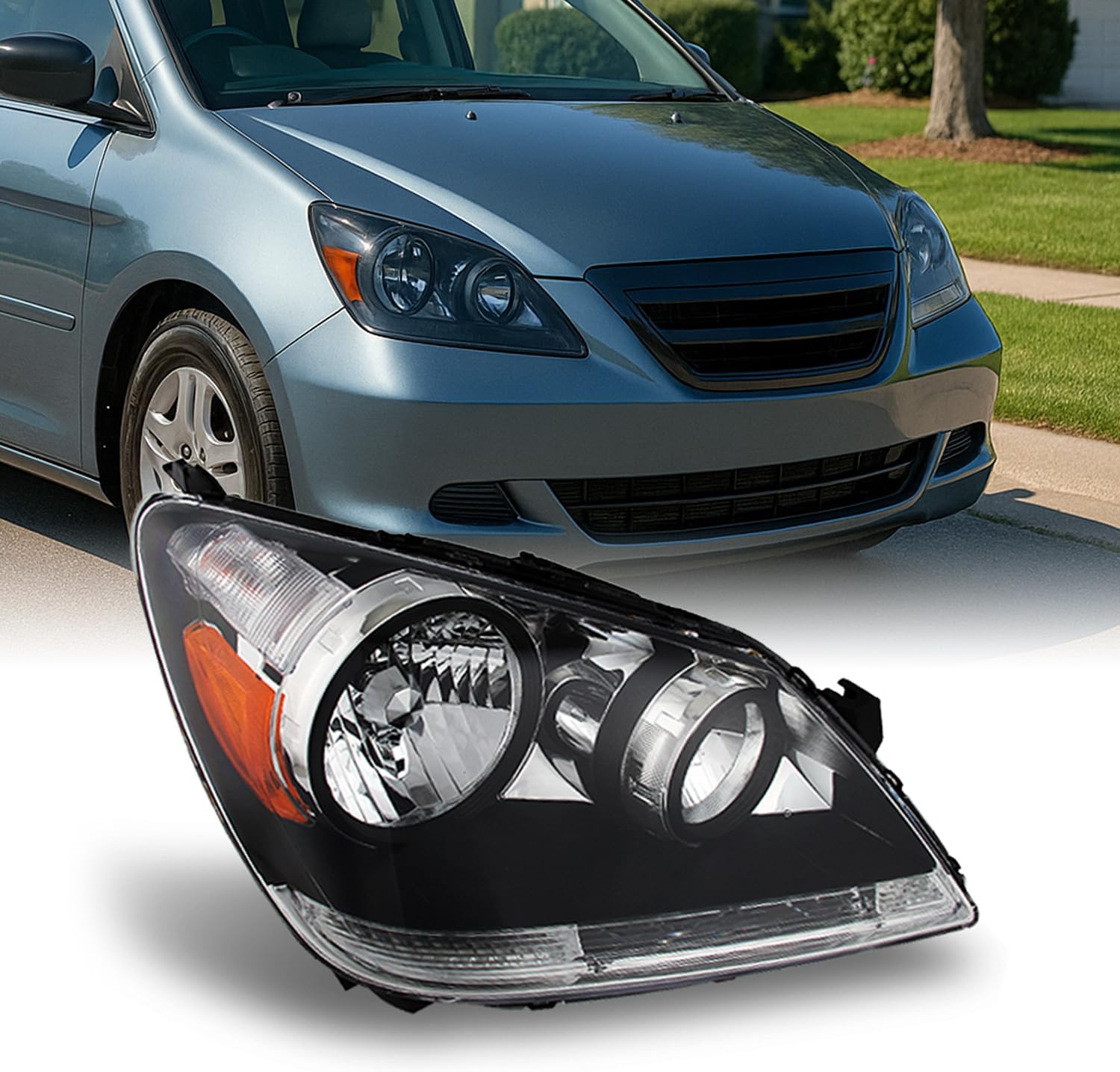AKKON - For 2005 2006 2007 Honda Odyssey Headlight Front Head Lamp Driver and Passenger Side Direct Replacement