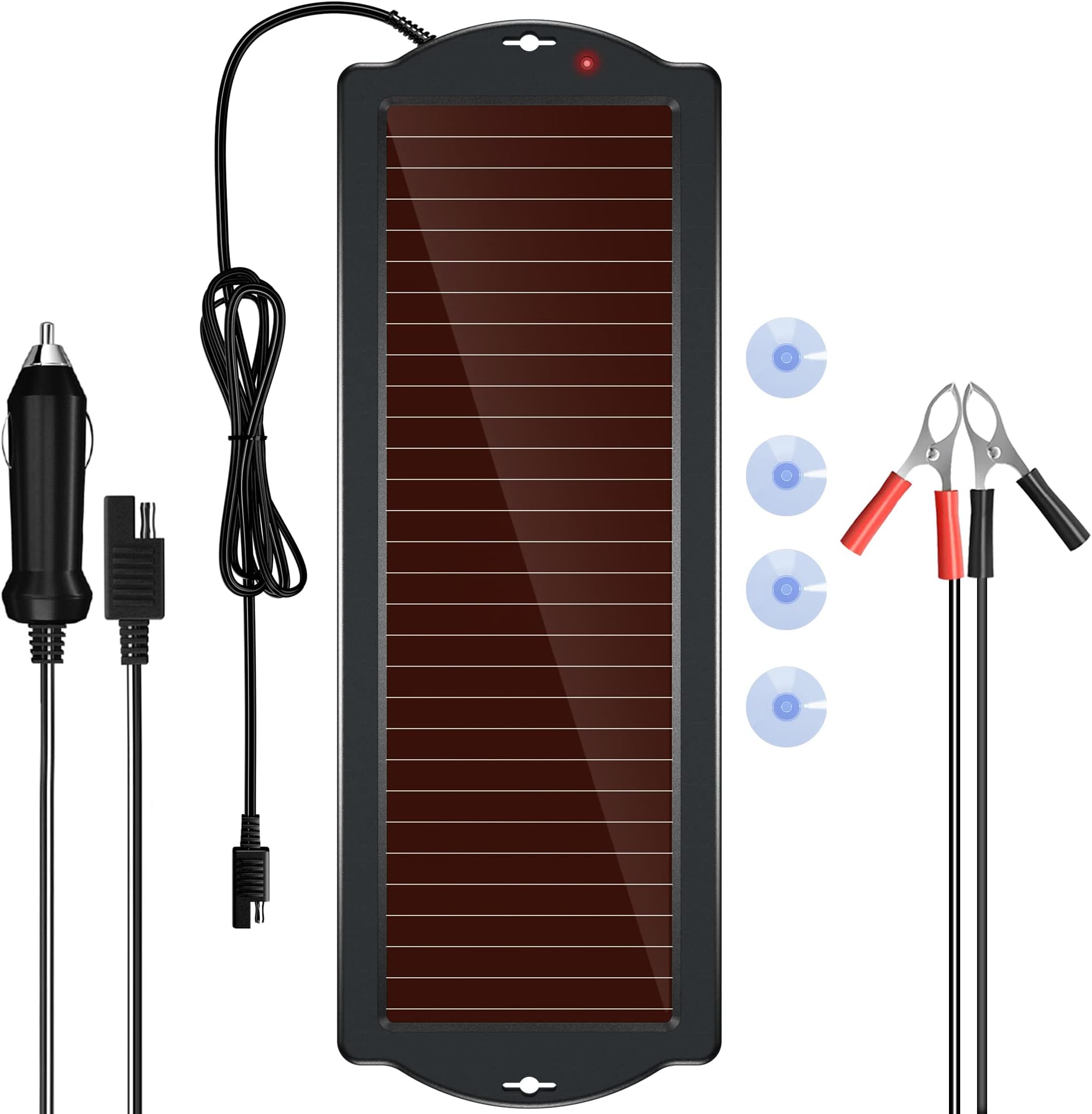 OYMSAESolar Battery Charger 12V Solar Powered Battery maintainer & Charger,Suitable for Automotive, Motorcycle, Boat, Marine, RV, Trailer, Powersports, Snowmobile, etc.(1.8W Amorphous)