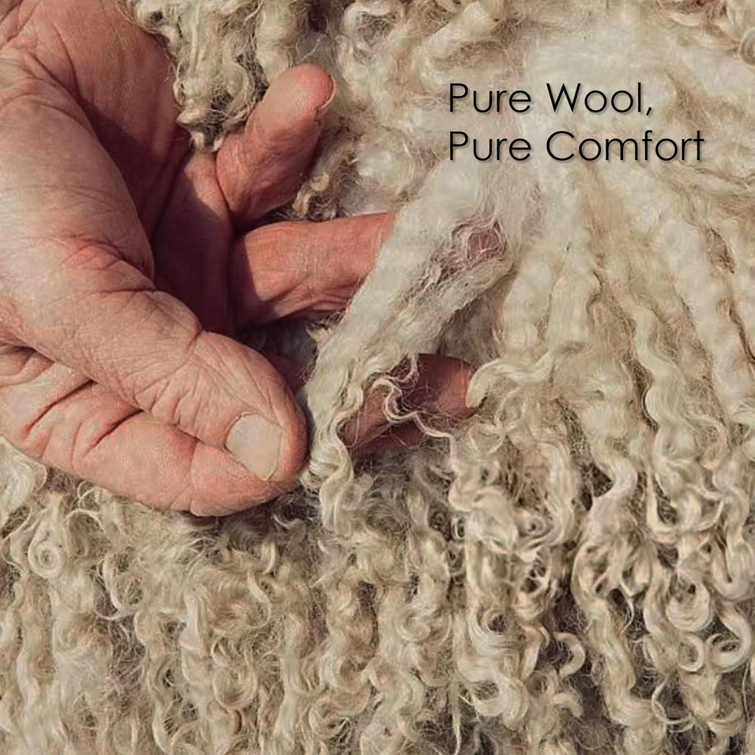EP Mode Warm Weight Wool Comforter for Winter, Purely Natural Duvet Insert, 100% Australian Wool Filling (400GSM, Size King) - Image 4