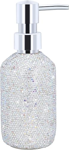 Miniatura 1 de Dispensador de jabón con diamantes de imitación brillantes con bomba a prueba de óxido, dispensador de loción para cocina, baño, botellas gruesas de