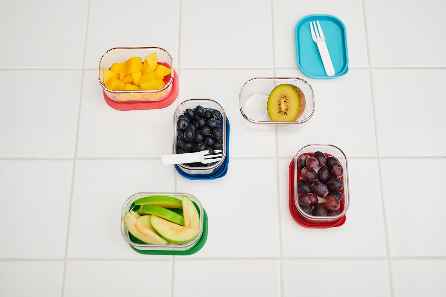 Mepal Take a Break Fruit Box To Go - 250 ml With Small Fork - Fits Ideally in Lunch Box - Vivid Mauve