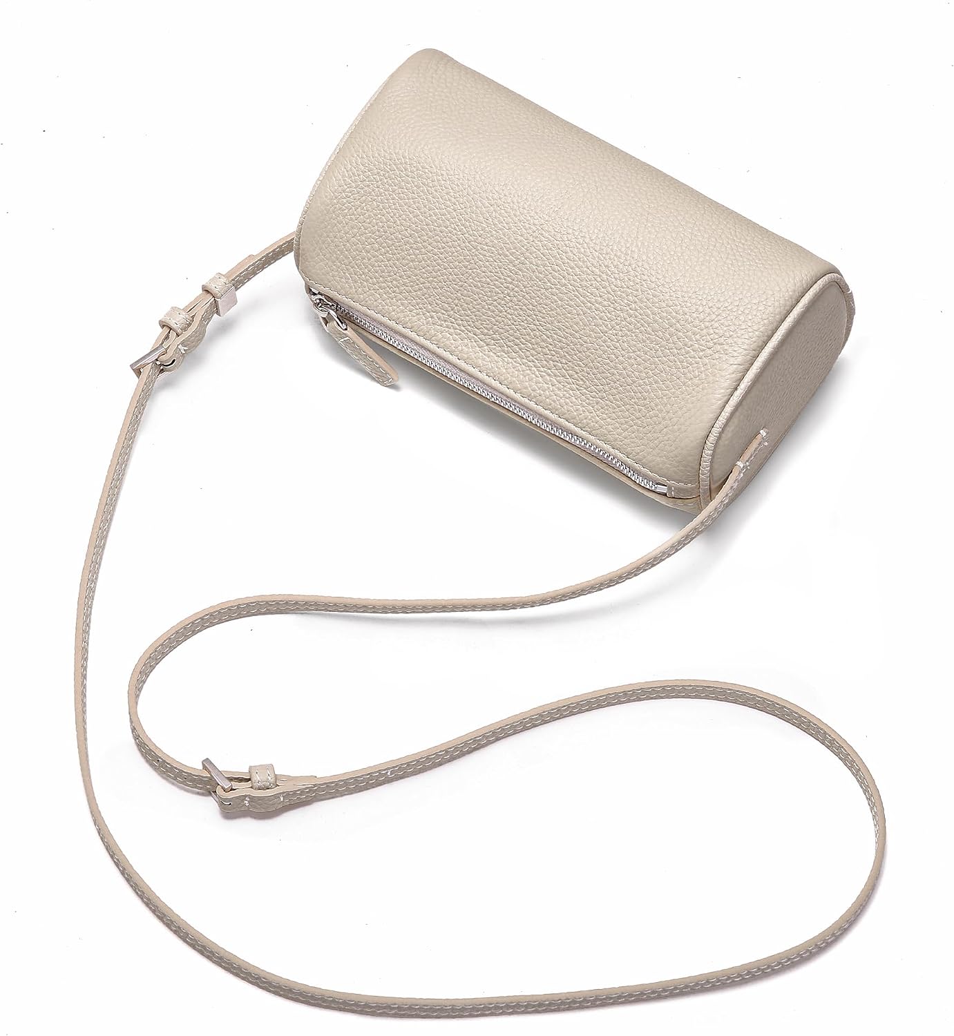 Genuine Leather Crossbody Bag for Women: Small Barrel Purse for Ladies - Designer Hobo Bags Shoulder Handbags