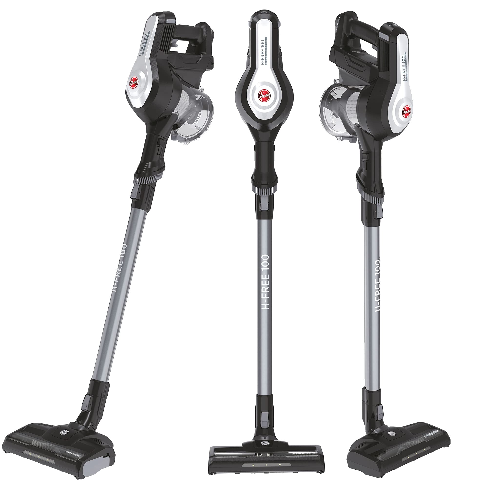Hoover H-FREE 100 PETS odkurzacz akumulatorowy, 2 w 1, mini dysza turbo do sierści zwierząt, do 40 min. czasu pracy, zmotoryzowana dysza podłogowa LED, bezworkowa, bezprzewodowa, model: HF122BPT, szary/tytanowy