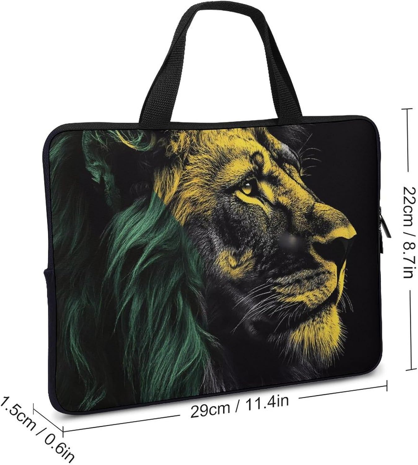 Jamaican Flag And Lion Laptop Bag Lightweight Computer Bag Carrying Case for Work Business