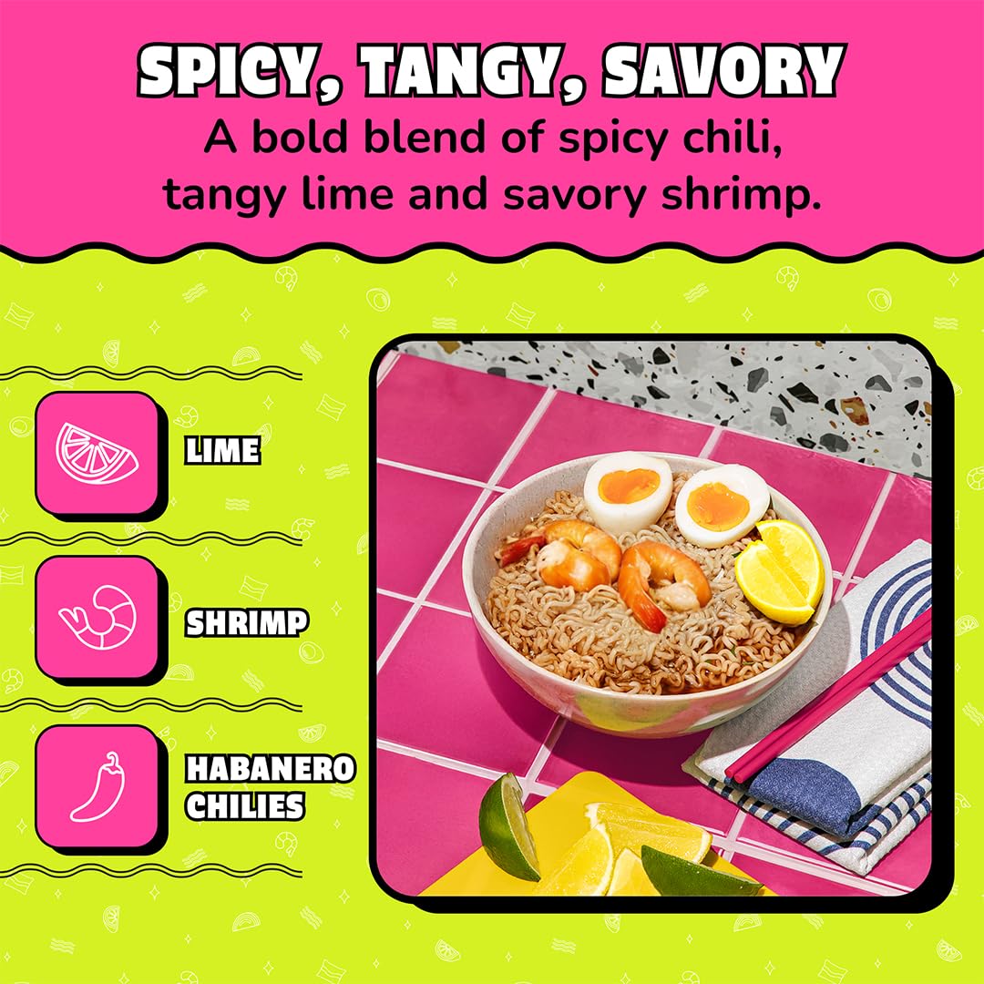 Maruchan Ramen Noodle Soup, Lime Chili Shrimp Flavor – Japanese-Style Instant Noodles, Quick & Easy Meal for Students & Busy Families – 3 Oz. (24 Pack)