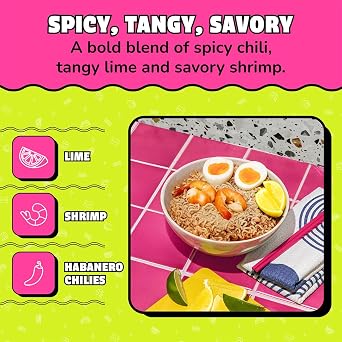 Maruchan Ramen Noodle Soup, Lime Chili Shrimp Flavor Japanese-Style Instant Noodles, Quick & Easy Meal for Students & Busy Families 3 Oz. (24 Pack)