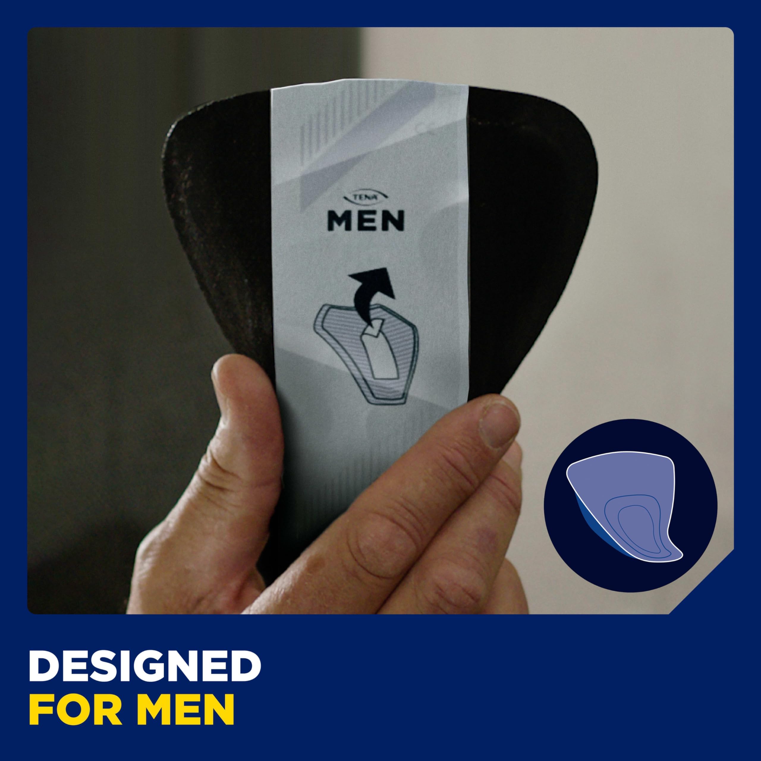 TENA 男性用失禁ガード 非常に軽い吸収性 ブラック - 14枚(8個パック)