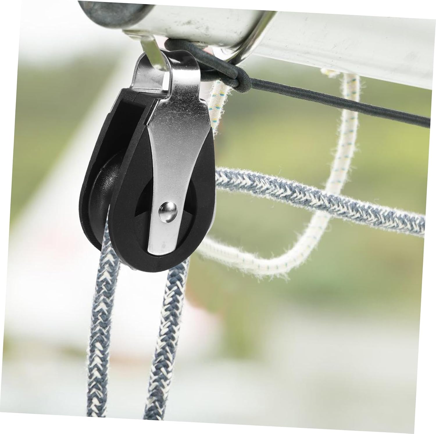 Yardwe Sailing Accessory Boat Deck Hardware Kayak Pulley System Stainless Steel Pulley Block Nylon Rope Glider