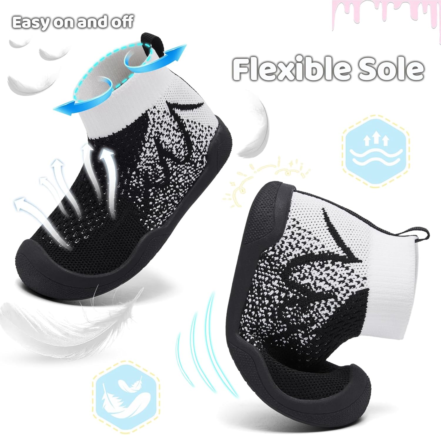 Toddler Socks Wrestling Shoes - Barefoot Wide Last Sports Shoes with Arch Support for Children Aged 2-8, Non Slip Sole and Reinforced Toe, Machine Washable - Image 4