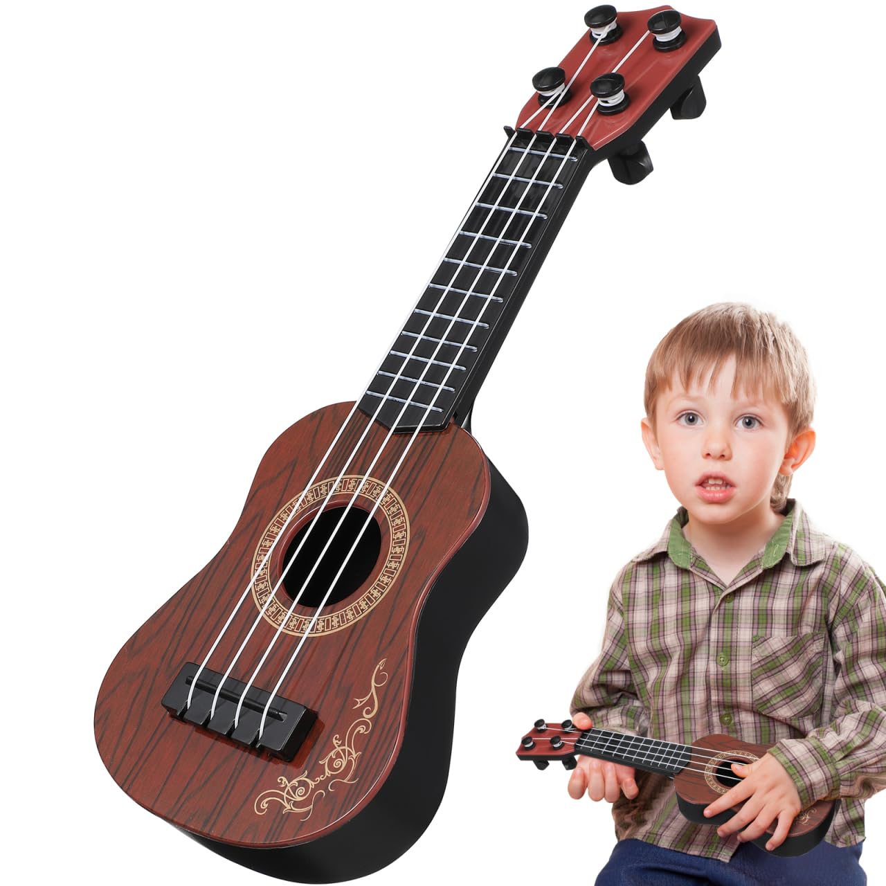 Mini Guitare Ukulélé Pour Enfant – Instrument De Musique éducatif 45 Cm, 4 Cordes, Plastique Et Nylon, éveil Musical Dès 3 Ans