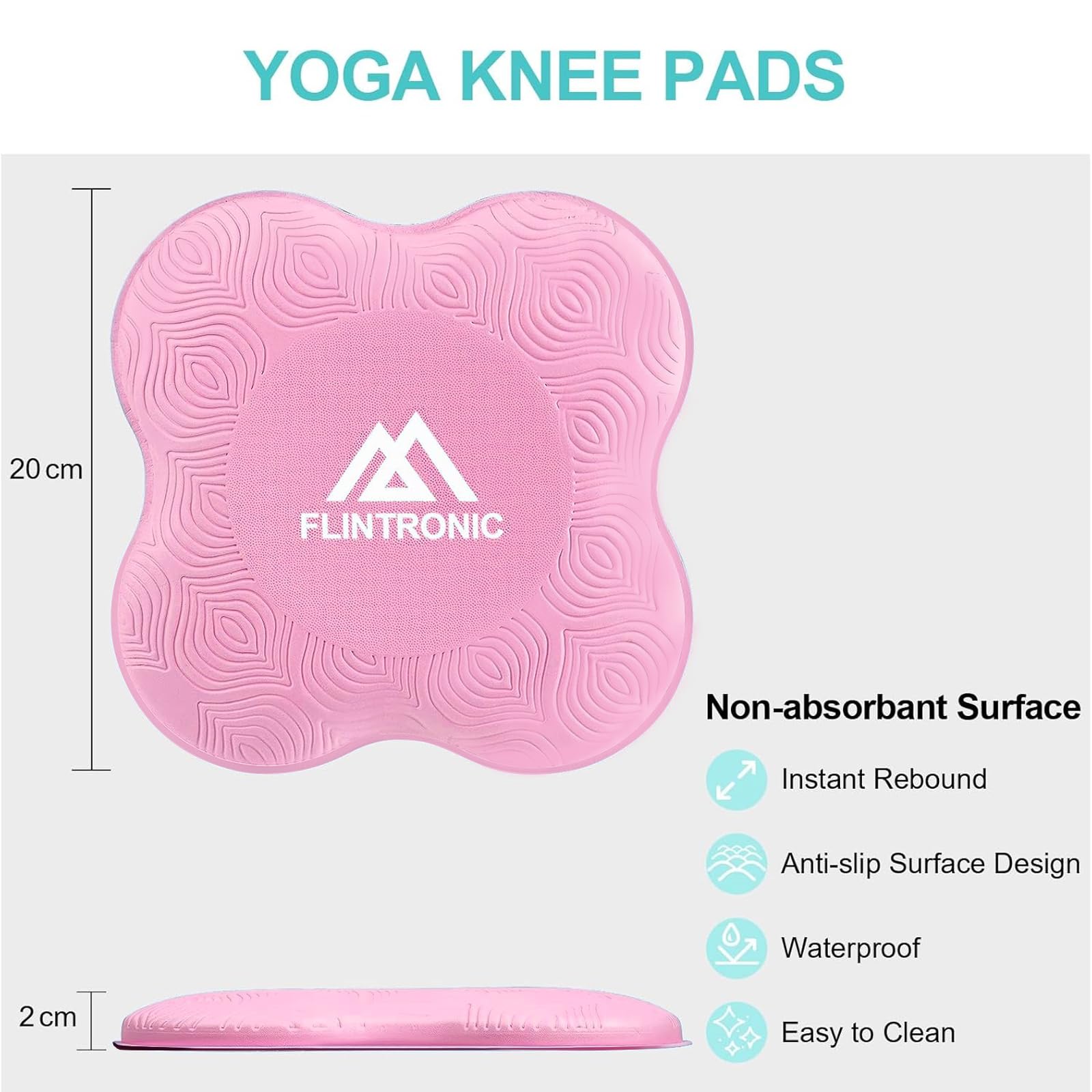 Flintronic 2 Pack Non-slip Yoga Mat, Yoga Support Pad, Sports Balance Pad, Comfortable Lightweight Support for Knees Hands - Image 2