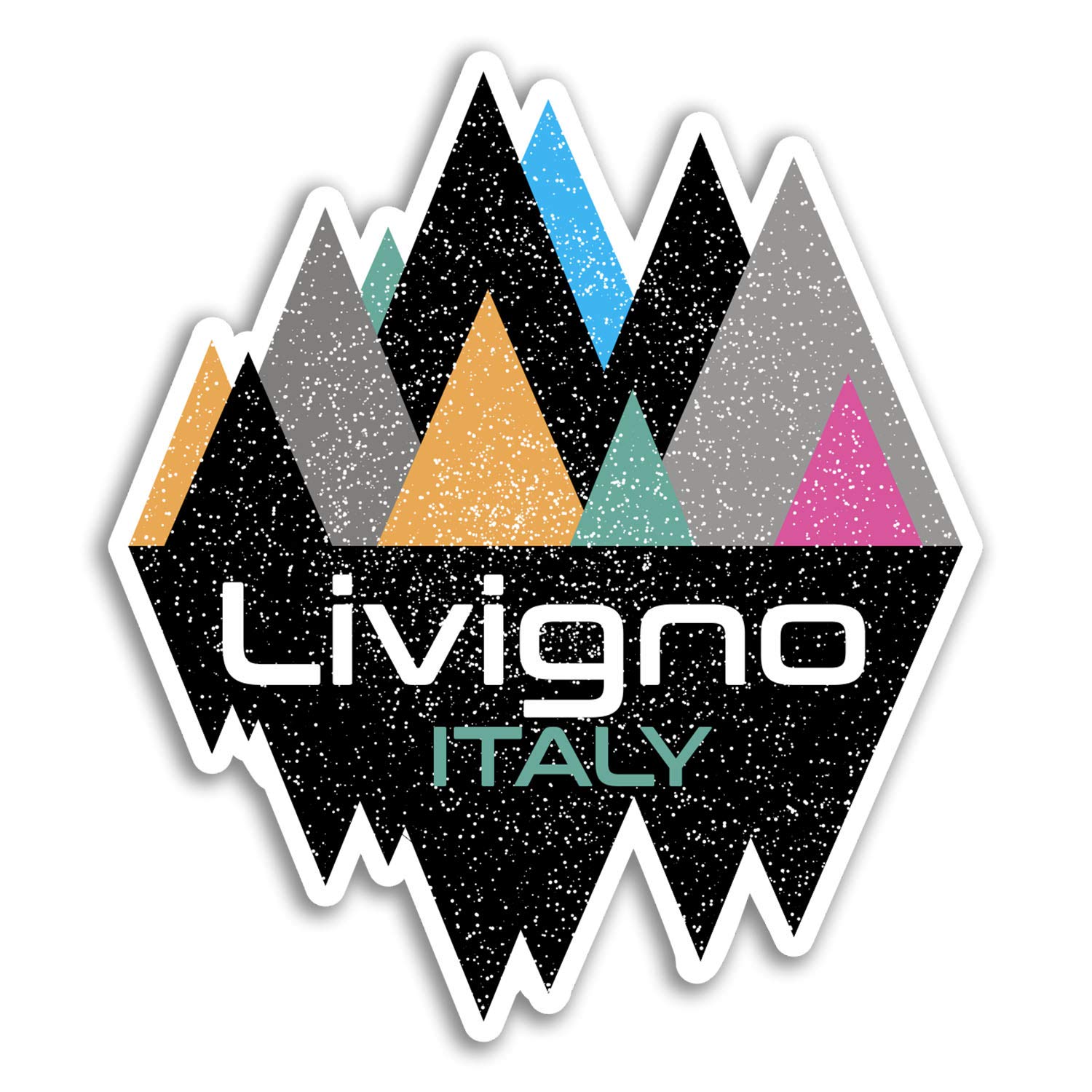 2 x 10cm Livigno Italy Vinyl Stickers - Skiing Sticker Laptop Luggage #20050 (10cm Wide)
